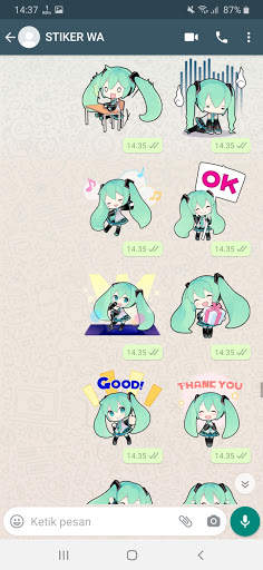 Chat Sticker WA Hatsune Miku Anime WAStickerApps screenshot 2