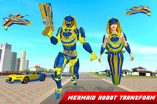 Mermaid Transform Robot: Air Jet Robot Games screenshot 5