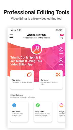 Video Editor & Maker - Trim, Crop, Cut, Merge 2021 screenshot 1