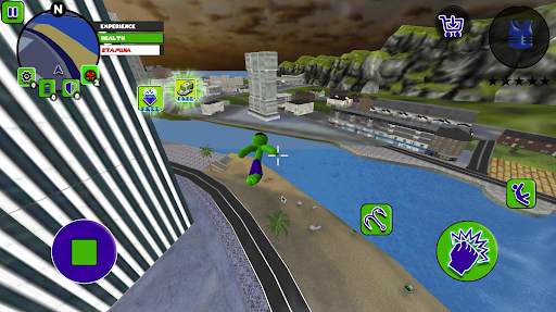 Incredible Green Monster Stickman Rope Hero screenshot 2
