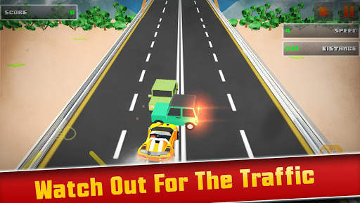 Blocky Speed Racing: Highway Traffic Racer screenshot 1