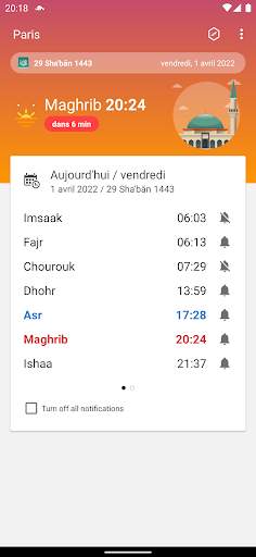 Horaires de prières screenshot 2