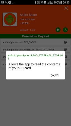 Andro Share : Share APK via Bluetooth, Email screenshot 4