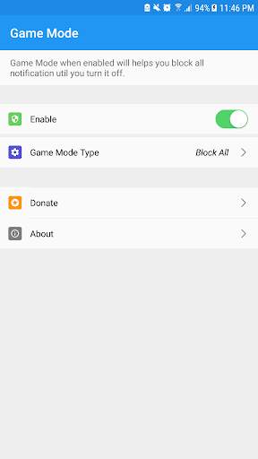 Game Mode & Block Notification screenshot 1