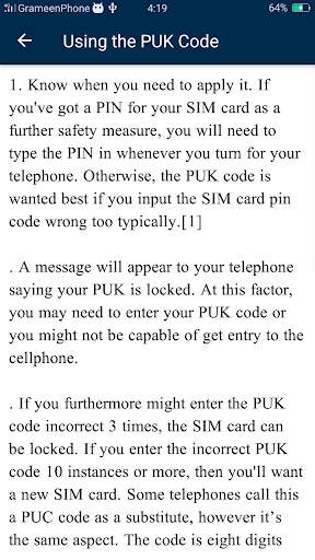 SIM PUK Code Guide screenshot 2