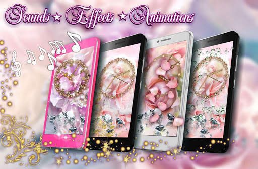Diamonds Love Clock Live Wallpaper screenshot 1