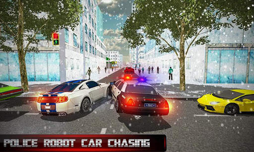 US Police Transform Robot Car: Real Snow City screenshot 3