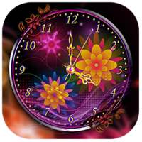 Neon Flower Clock Live Wallpaper on 9Apps