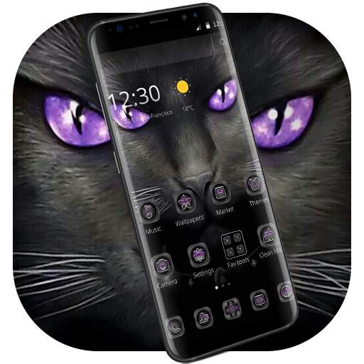 Black Evil Cat Dark Theme 1.1.3
