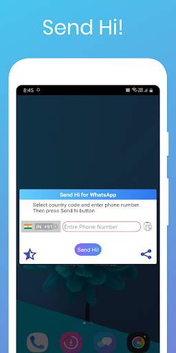Send Hi for WhatsApp - without saving to contacts screenshot 1
