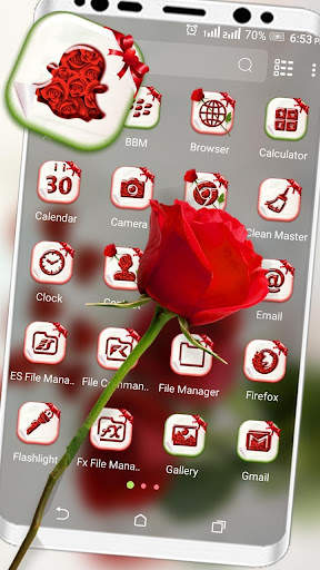 Red Rose Launcher Theme screenshot 2