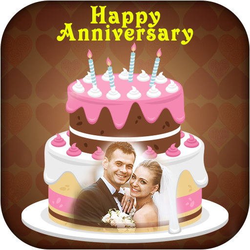 Name Photo On Anniversary Cake icon