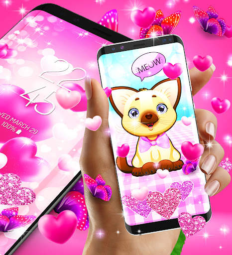 Lovely pink live wallpaper screenshot 2