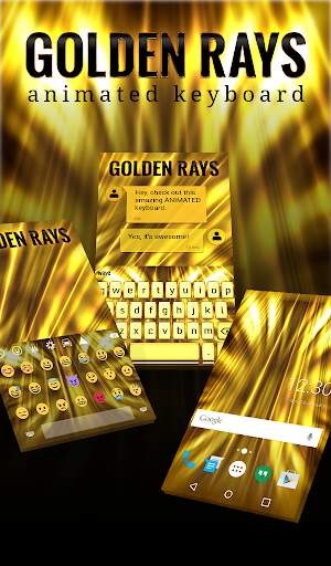 Golden Rays Animated Keyboard screenshot 1