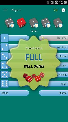 Yatzy - dice game - multi-player screenshot 1