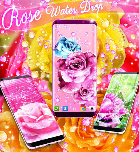 Rose pink water drop wallpaper screenshot 4