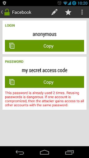 Password Safe / Manager 3 تصوير الشاشة