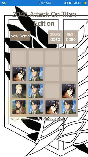 2048 Attack On Titan Edition screenshot 1