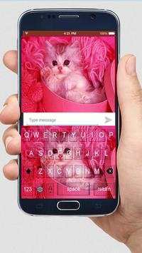 Lovely Pink Cat Keyboard Themes screenshot 2