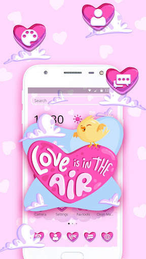 Pink Cartoon Love Heart Theme screenshot 1