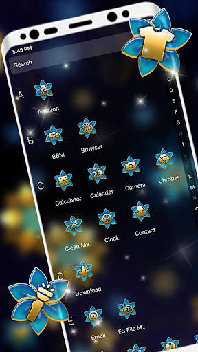 Golden Blue Flower Launcher Th screenshot 3