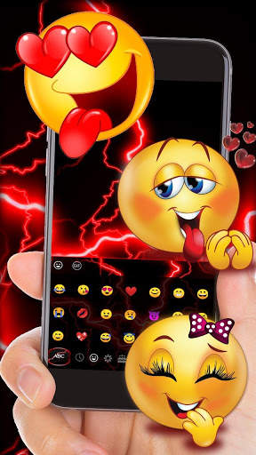 Red Thunder Lightning Keyboard Theme screenshot 3