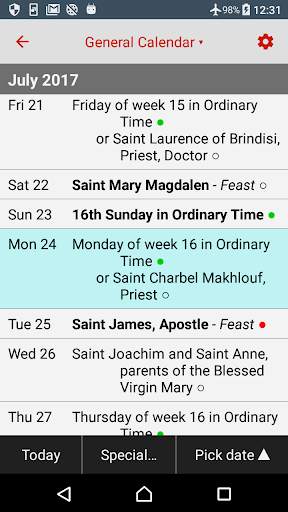 Catholic Calendar: Universalis screenshot 1