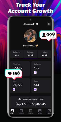 Followers Reports for TikTok - Get Likes Insights screenshot 1