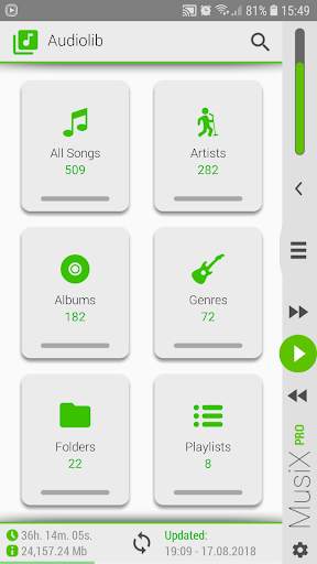 MusiX Material Light Green Skin for music player screenshot 3