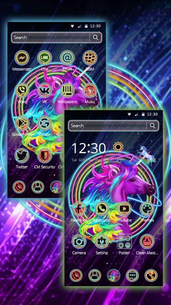 Pink Neon Unicorn Theme screenshot 3