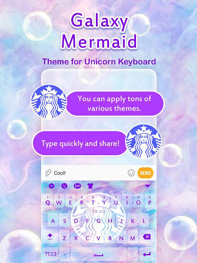 Galaxy Mermaid Keyboard Theme for Girls screenshot 1