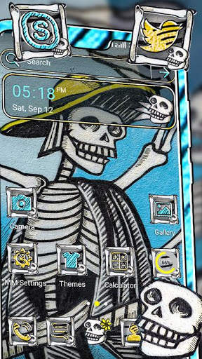 Skull Graffiti Launcher Theme screenshot 1