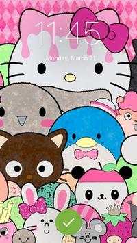 Hi Kitty Hello Fluffy PetPIN Lock Screen Wallpaper скриншот 1