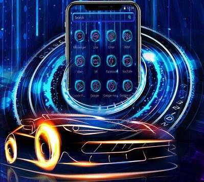 Neon Racing Car Speedometer Theme screenshot 4