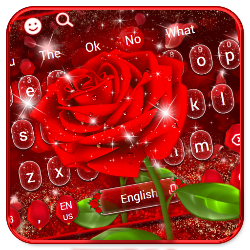 Tastiera romantica rosa rossa icon