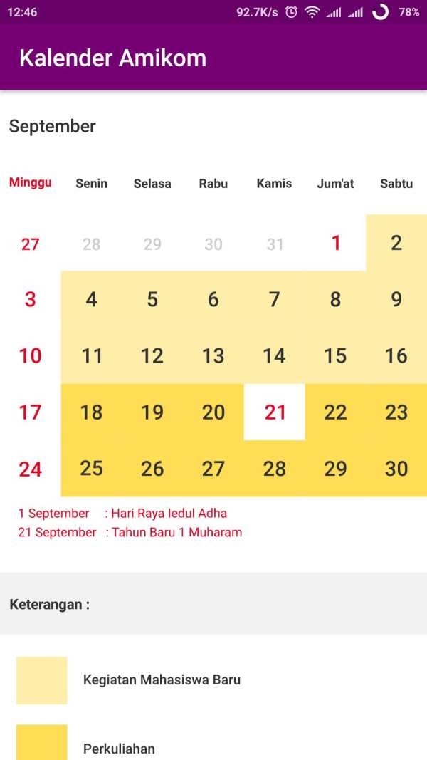 Kalender Amikom screenshot 1