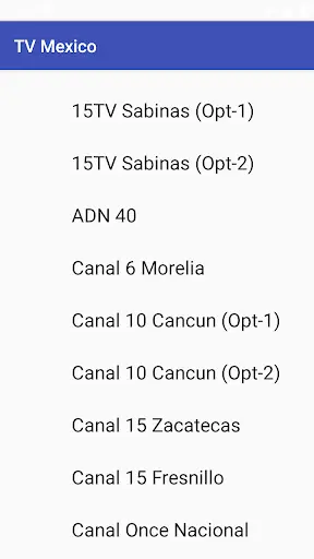 TV Mexico channel list screenshot 1