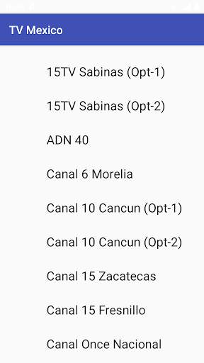 TV Mexico channel list screenshot 1