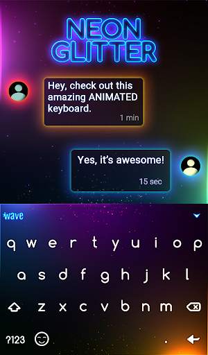 Neon Glitter Keyboard   Live Wallpaper screenshot 3