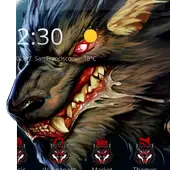 Dark Wolf Theme Monster Background  Red-eyed wolf иконка