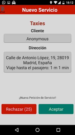 eTaxi (Taxista) screenshot 2