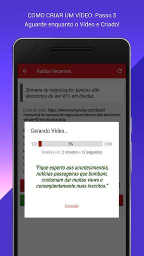 Narrador de Voz     (crie vídeos com texto lidos) screenshot 5