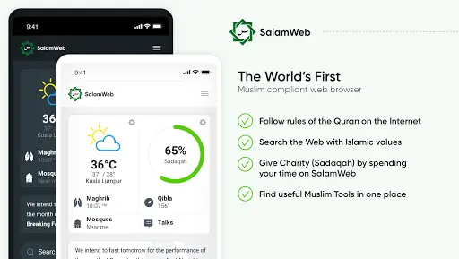 SalamWeb: Browser for Muslims, Prayer Time & Qibla screenshot 1