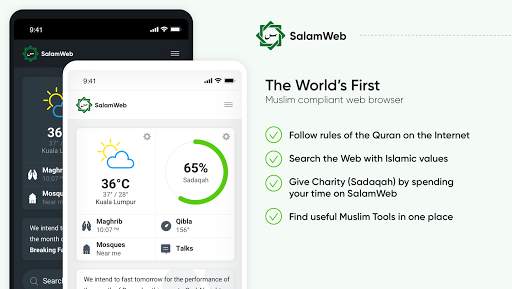 SalamWeb: Browser for Muslims, Prayer Time & Qibla screenshot 1