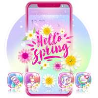 Pink Aesthetic Hello Spring Words Theme on 9Apps