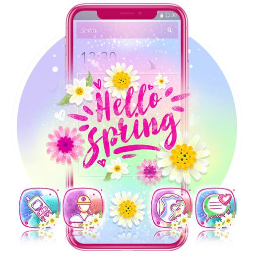 Pink Aesthetic Hello Spring Words Theme 1.1.3