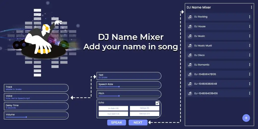 DJ Name Mixer - Add your name in song screenshot 1