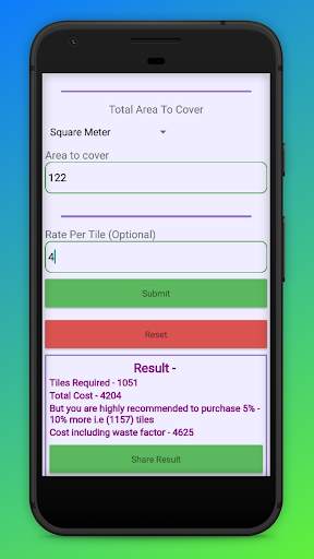 Tiles Calculator screenshot 1