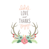 Wedding Floral Antler Stickers icon