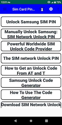 Sim Card Pin Unlock Guide screenshot 1